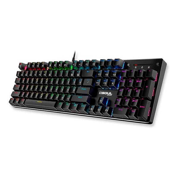 Teclado gamer Soul XK800 QWERTY Cherry MX Blue español RGB